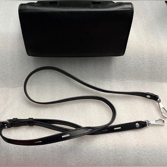 Rebecca Minkoff Structured Mini Leather Satchel Black Top Handle & Crossbody - Picture 11 of 13
